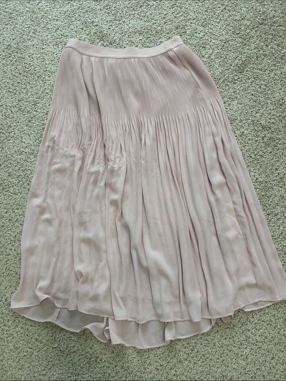 H&M Dusty Pink Pleated Midi Skirt